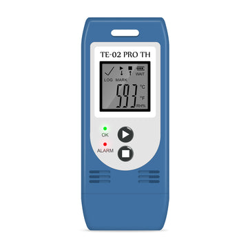 TE-02 PRO TH Temperature Humidity Data Logger, Multi-Use USB Temperature Recorder with 32000 Readings Vaccine Fridge Auto PDF & CSV Reports, LED Alert Indicator, Calibration Certified